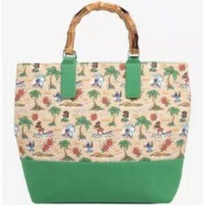 Loungefly Disney Lilo & Stitch Beach Scenes Allover Print Canvas Tote Bag